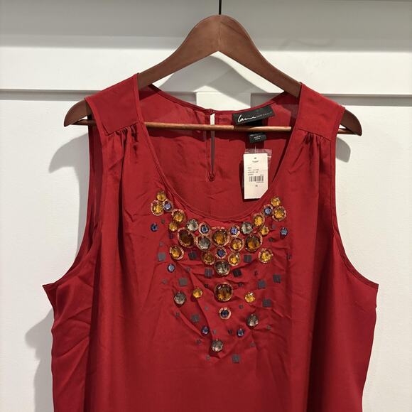 NWT Lane‎ Bryant Blouse Top Women 24 Embellished Beaded Sequin Sleeveless Tank - Picture 3 of 14